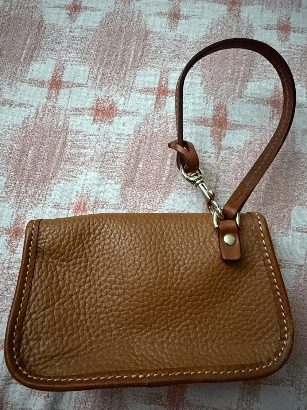 Vintage DOONEY & BOURKE Camel Pebble Leather SMALL Coin Purse